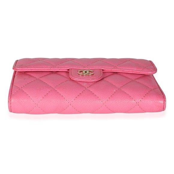 Chanel Pink Quilted Caviar Medium Flap Wallet - Picture 4 of 8